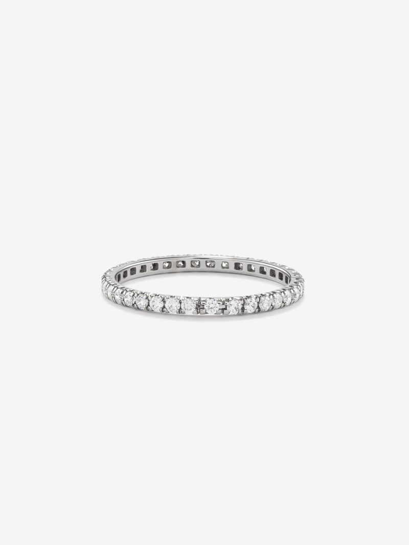 Entire 18K white gold ring with 28 brilliant-cut diamonds with a total of 0.8 cts image number 1