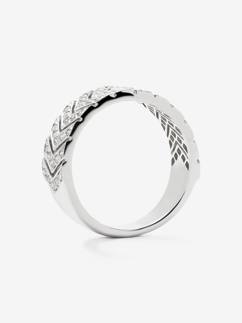 18K white gold ring with 60 brilliant-cut style diamonds with a total of 0.34 cts image number 4