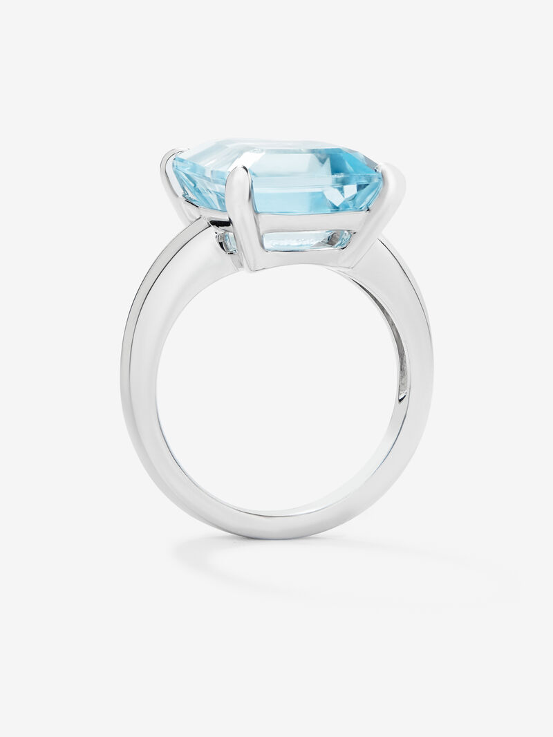 925 silver cocktail ring with sky blue topaz in octagonal cut image number 4