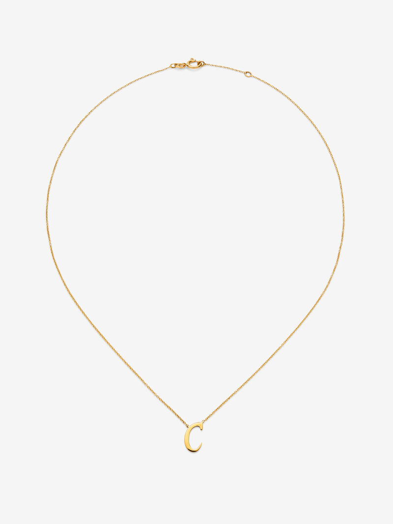 18K yellow gold pendant with letter C image number 0