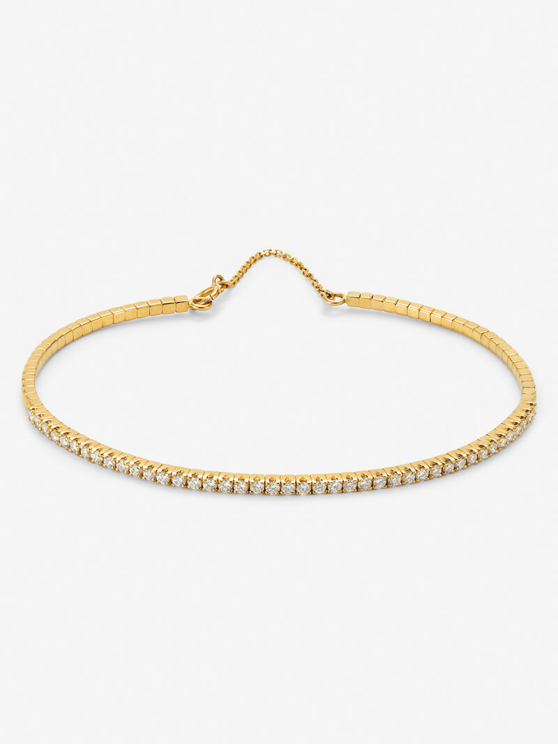 Rigid 18K yellow gold bracelet with 42 brilliant-cut diamonds with a total of 0.75 cts image number 0