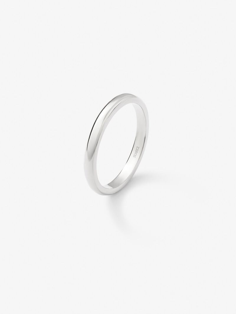 18K 1.55mm White Gold Flat Commitment Ring image number 0