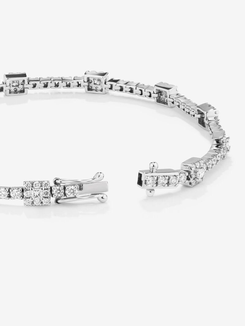 18kt white gold rivière bracelet with geometric motifs image number 2