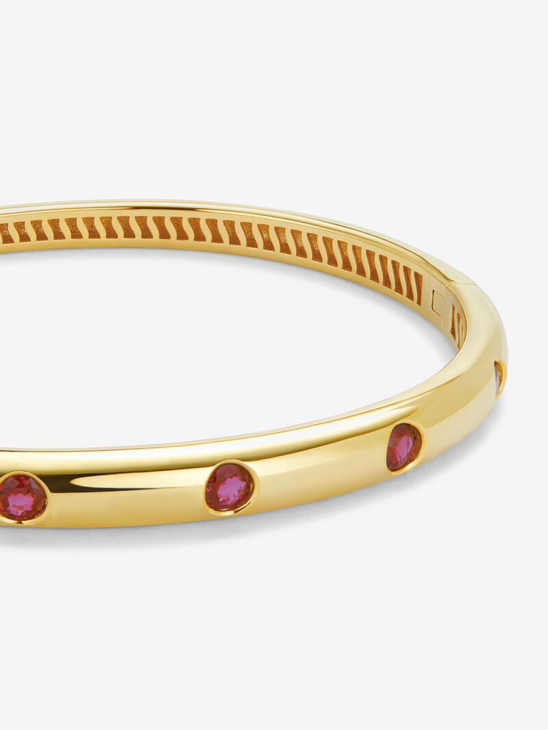 18K yellow gold bracelet with 1.2 ct brilliant cut rubies image number 2