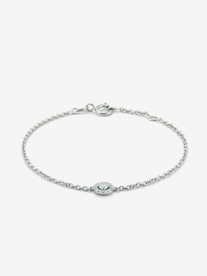 18K white gold bracelet with pave diamonds chain image number 0