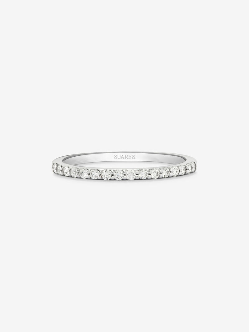 Half ring in 18K white gold with 16 brilliant-cut diamonds with a total of 0.2 cts image number 1
