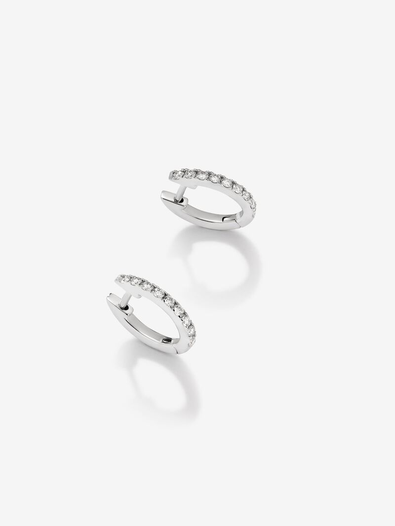 18K white gold earrings with 18 brilliant-cut diamonds with a total of 0.26 cts image number 2