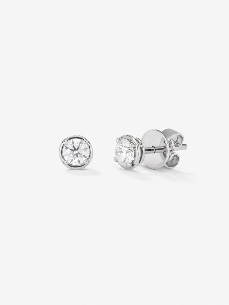 18K white gold earrings with brilliant cut diamonds with a total of 0.5 cts image number 0