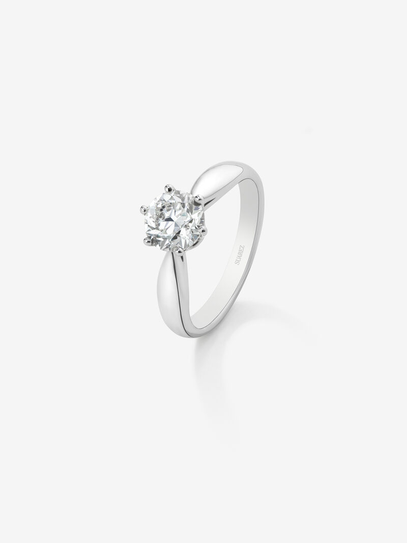 White gold engagement ring with diamond image number 0