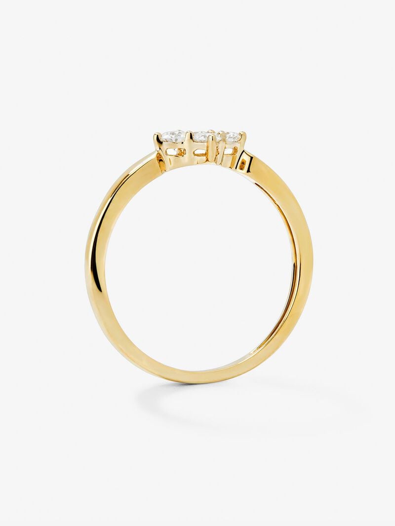 18K yellow gold ring with white diamonds of 0.25 cts image number 4