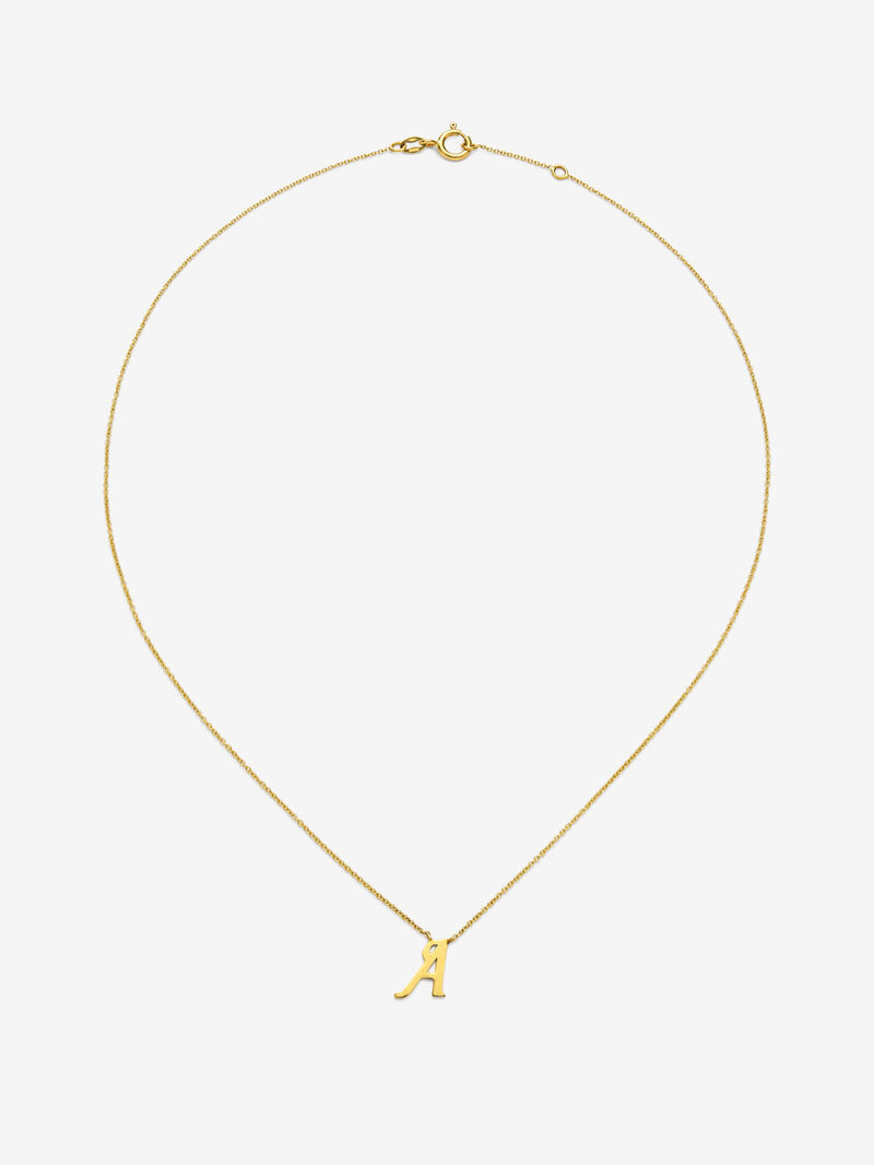 18K yellow gold pendant with letter A image number 0