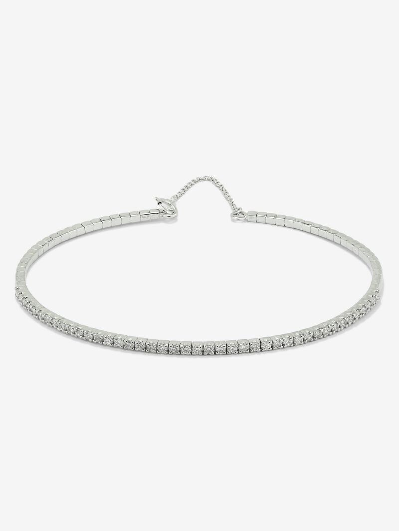 Rigid 18K white gold bracelet with 42 brilliant-cut diamonds with a total of 0.71 cts image number 0