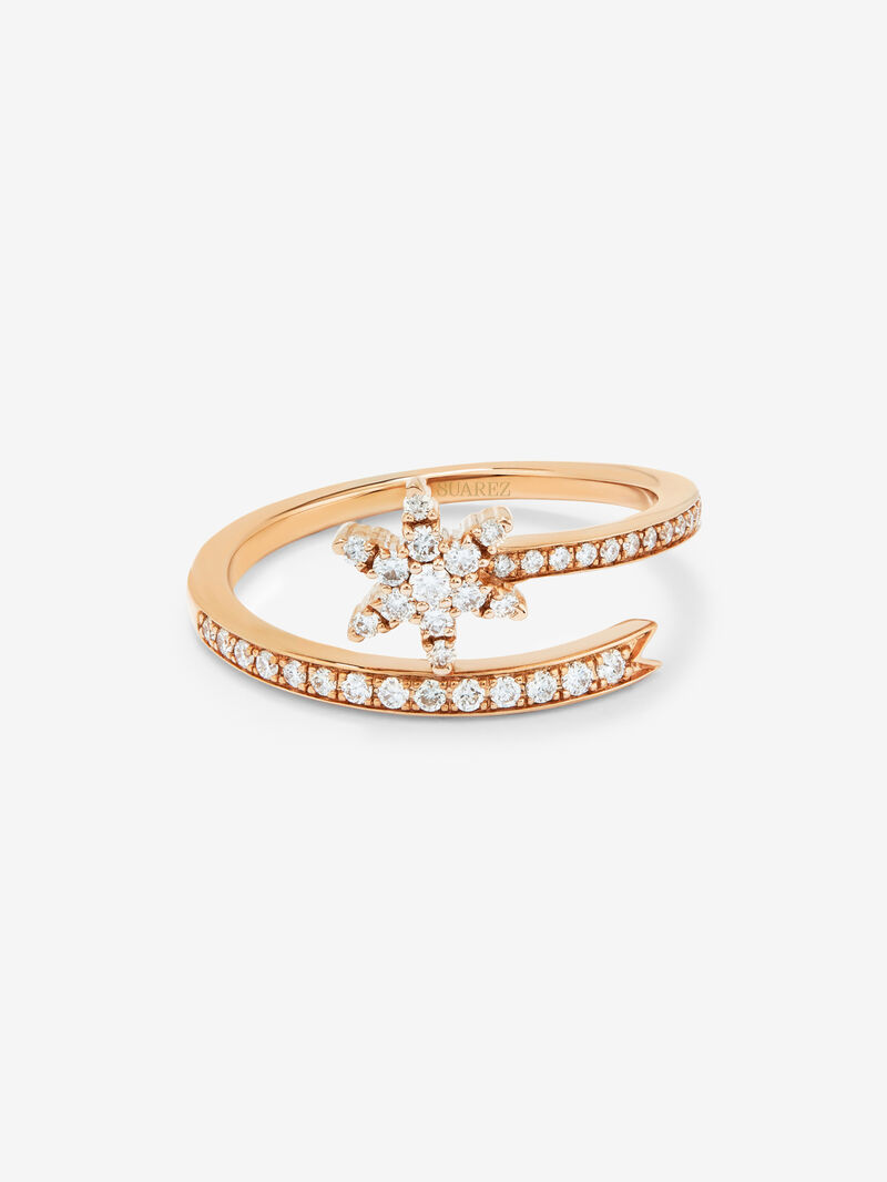 You and me ring in 18K rose gold with 41 brilliant-cut diamonds with a total of 0.26 cts image number 2