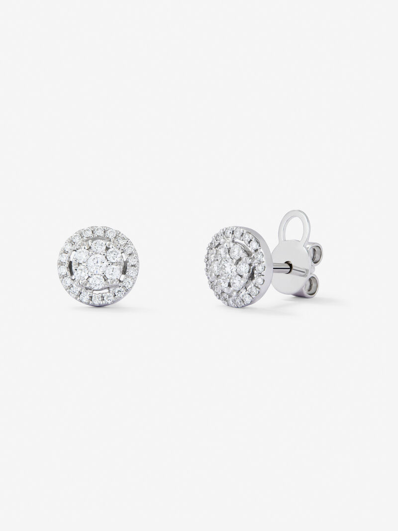 18K white gold earrings with diamonds image number 0
