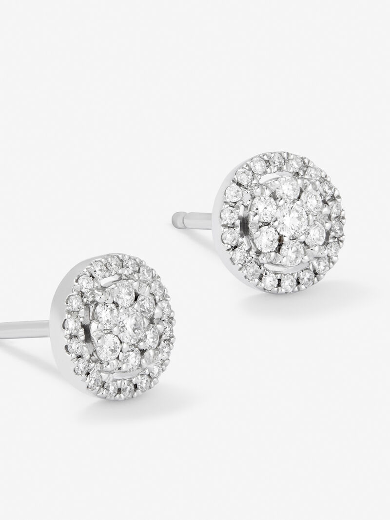 18K white gold earrings with diamonds image number 2