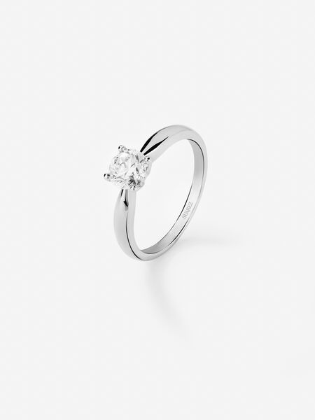 Anillo de compromiso de oro blanco de 18kt con diamante de 0,70 quilates, SL12003-00D070/DSI1
