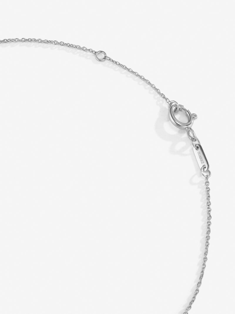 18K White Gold Pendant Chain with Small Initial and Diamonds image number 4