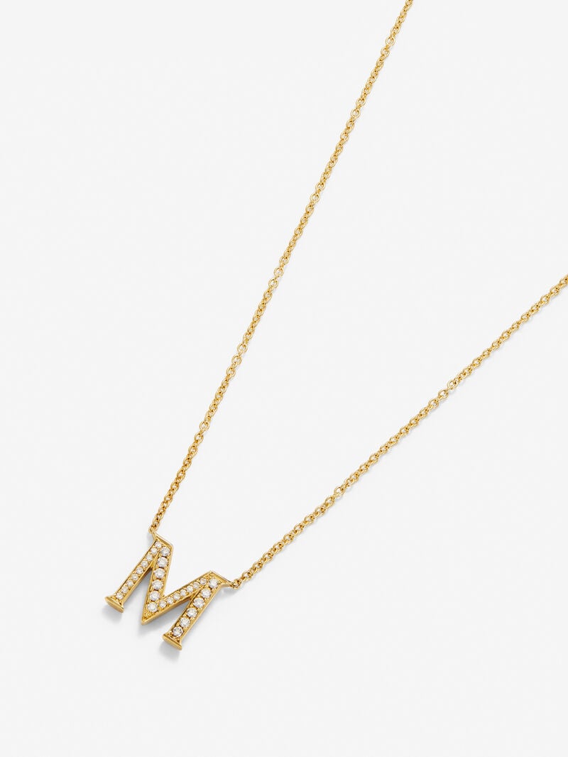 18K yellow gold pendant with letter C and 12 brilliant-cut diamonds with a total of 0.14 cts image number 2