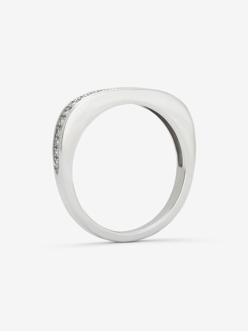 18K white gold alliance ring with 23 brilliant-cut diamonds with a total of 0.18 cts image number 4