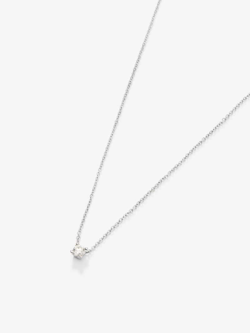 18K white gold chain pendant with solitary diamond image number 4
