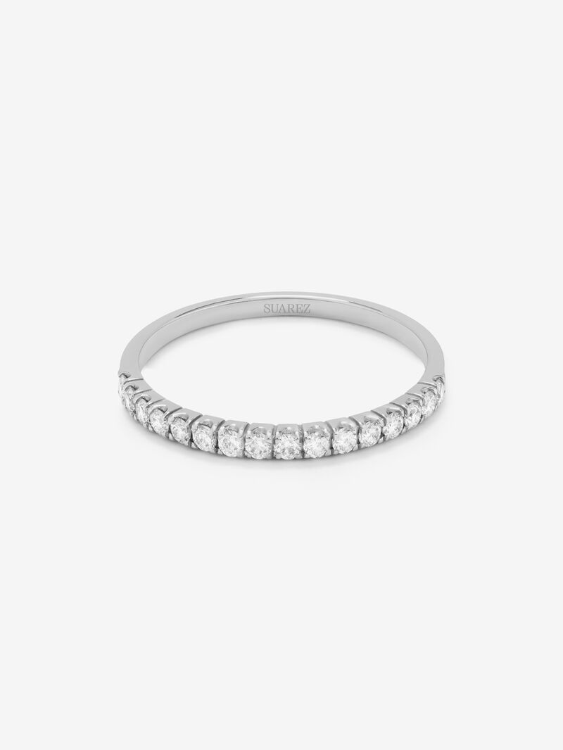 Half ring in 18K white gold with 13 brilliant-cut diamonds with a total of 0.39 cts image number 2
