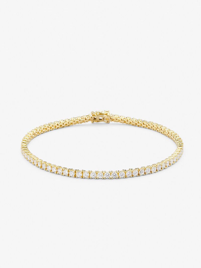 18K yellow gold rivière bracelet with bright type size of 3.11 cts image number 0