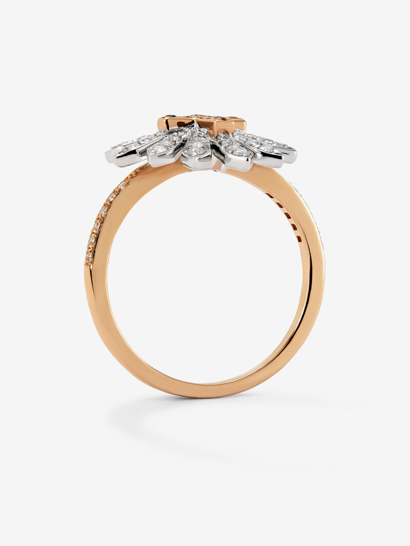 18K white and rose gold ring with 10 brilliant-cut multicolor sapphires with a total of 0.41 cts and 48 brilliant-cut diamonds with a total of 0.09 cts image number 4