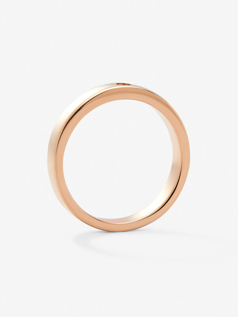 18K rose gold ring with brilliant cut diamond with a total of 0.03 cts image number 4