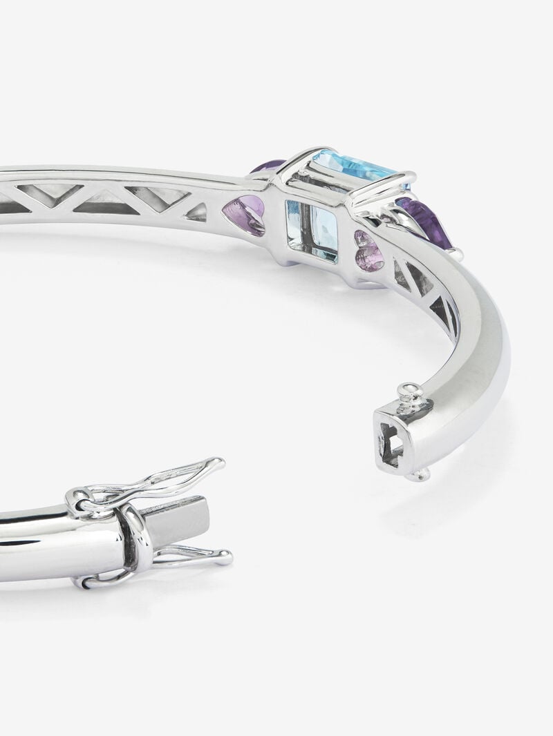925 Silver rigid bracelet with topaz and amethysts image number 4