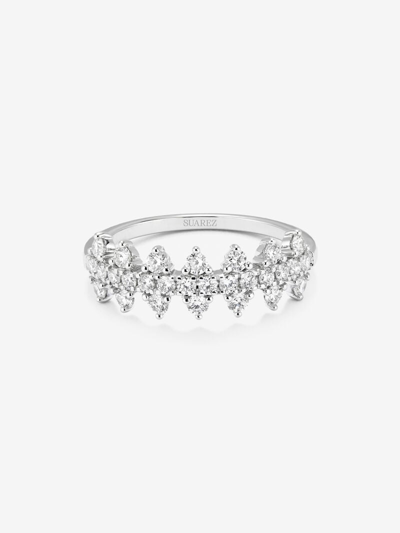 18K white gold ring with 28 brilliant-cut diamonds with a total of 0.59 cts image number 2