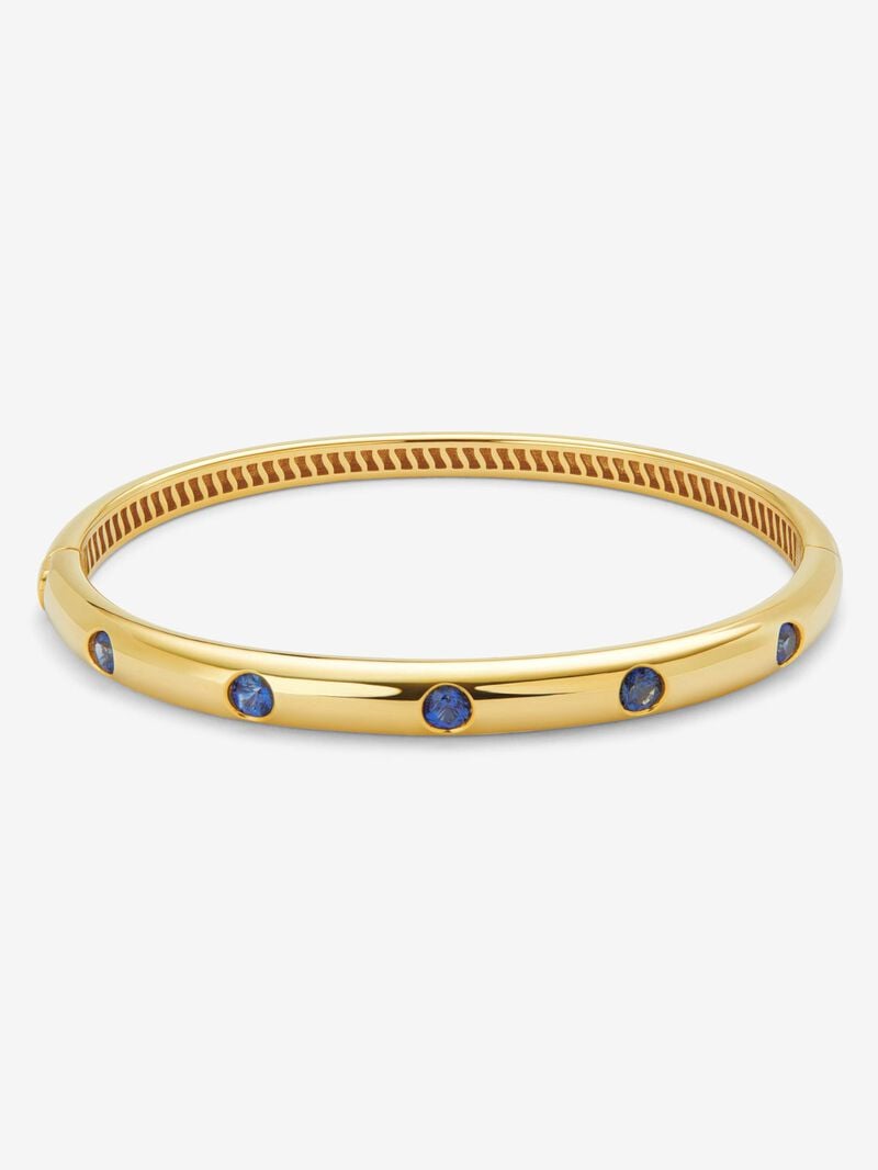 18K yellow gold bracelet with 1.69 ct brilliant-cut blue sapphires image number 0