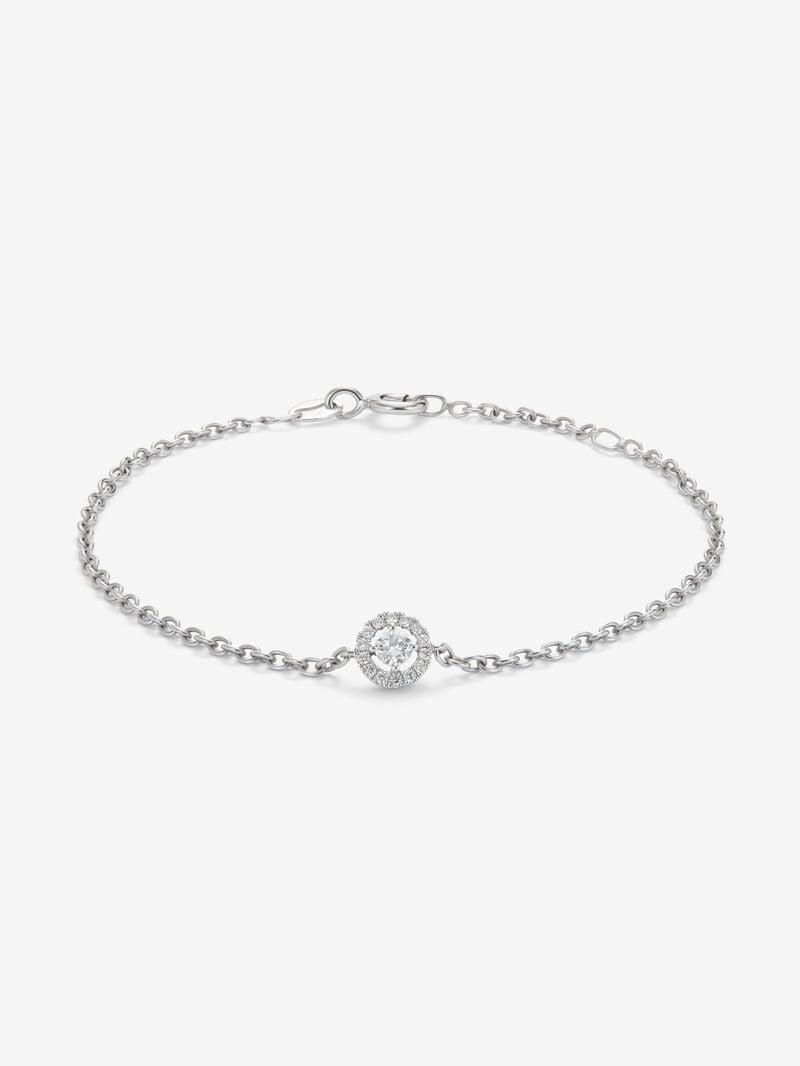 18K white gold bracelet with brilliant-cut diamonds with a total of 0.12 cts image number 0