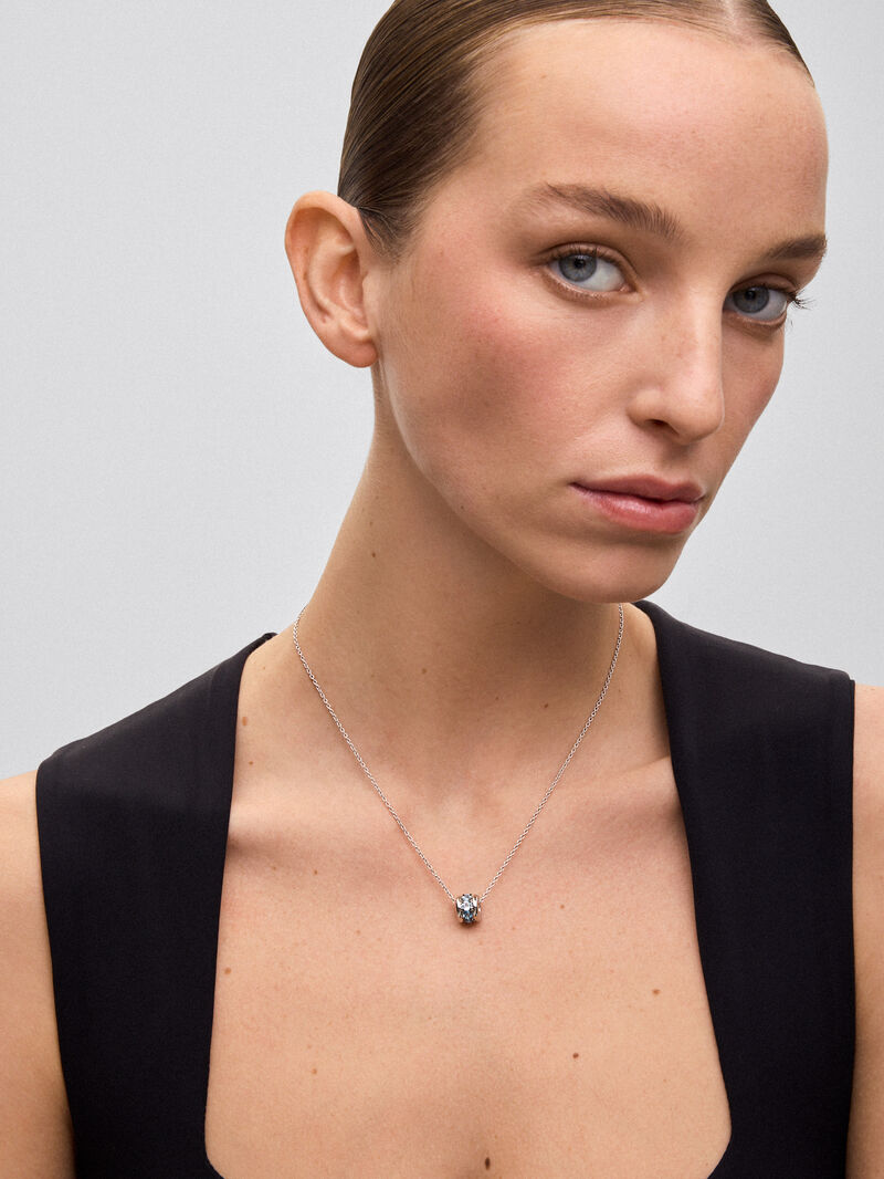 925 silver pendant with brilliant-cut Swiss blue topaz pave image number 1