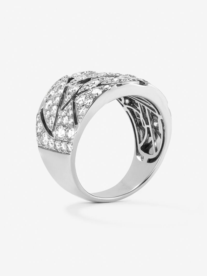 18K white gold ring with 92 brilliant-cut diamonds with a total of 3.1 cts image number 4