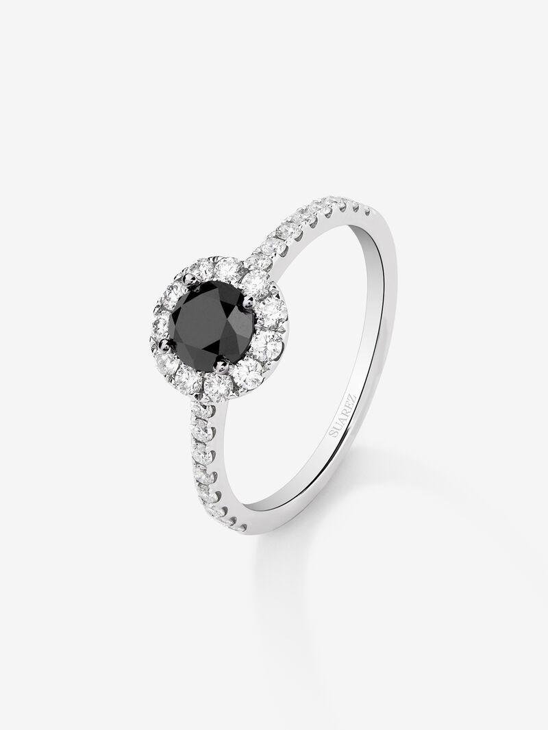 18K gold orla ring with black diamond and white diamond image number 0