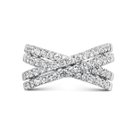 Anillo cruzado multibrazo de oro blanco de 18kt con diamantes, SO18029-OBD_V