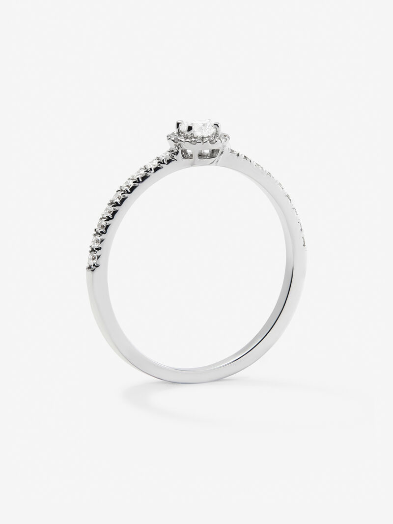 18K white gold ring with central brilliant-cut diamond of 0.1 cts and 28 brilliant-cut diamonds with a total of 0.2 cts image number 4