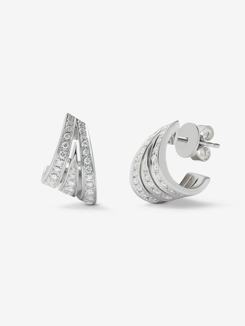 18K white gold earrings with paved brilliant-cut diamonds with a total of 0.52 cts image number 0