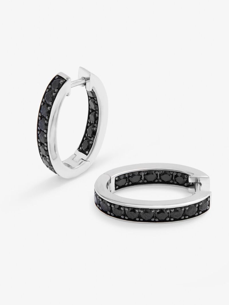 925 Silver hoop earrings with spinels image number 3
