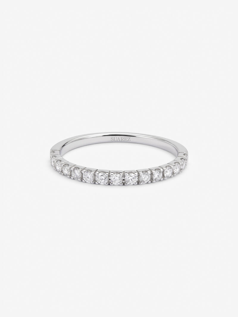 Half wedding band in 18K white gold with 13 brilliant-cut diamonds with a total of 0.29 cts image number 2