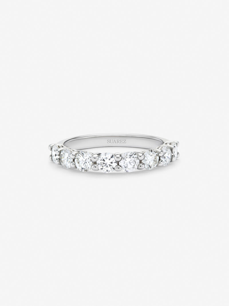 Half ring in 18K white gold with 8 brilliant-cut diamonds with a total of 1.16 cts image number 2