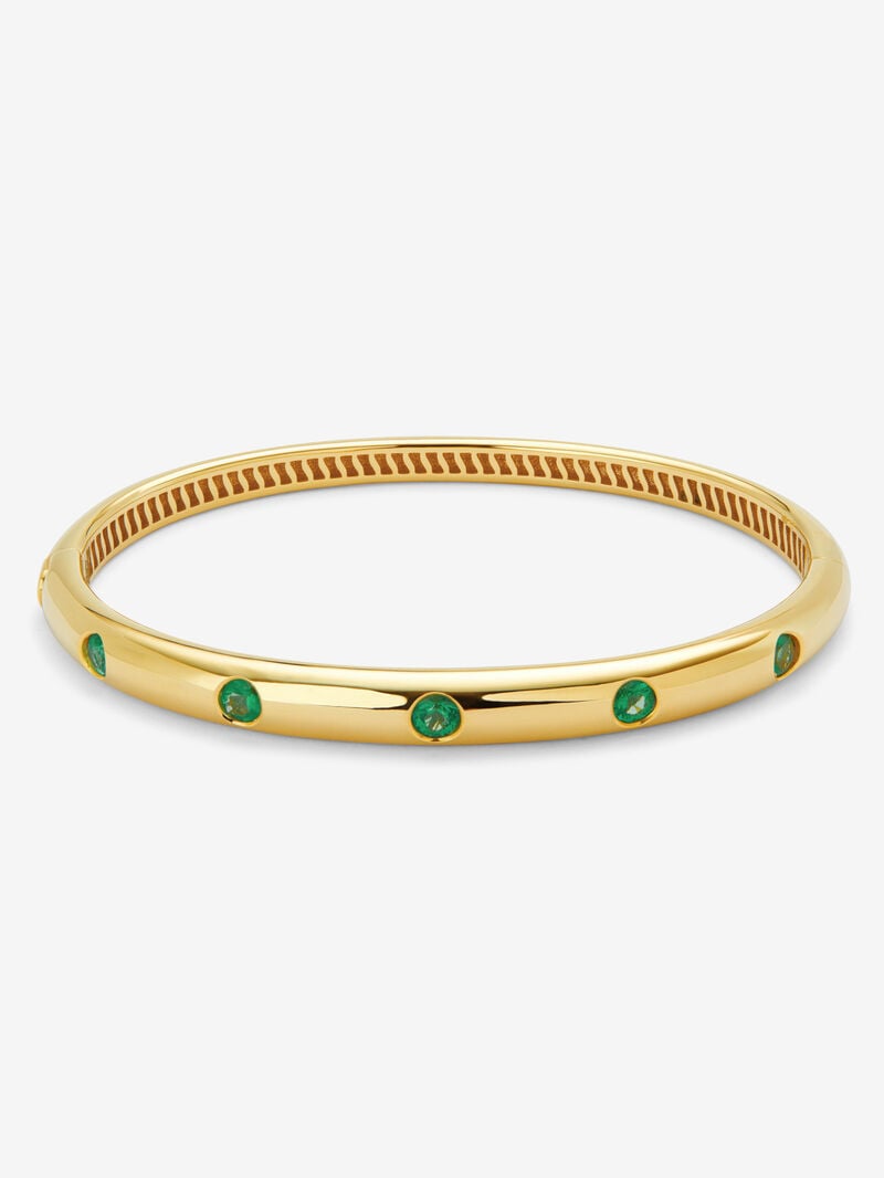 18K yellow gold bracelet with 1.02 ct brilliant cut emeralds image number 0
