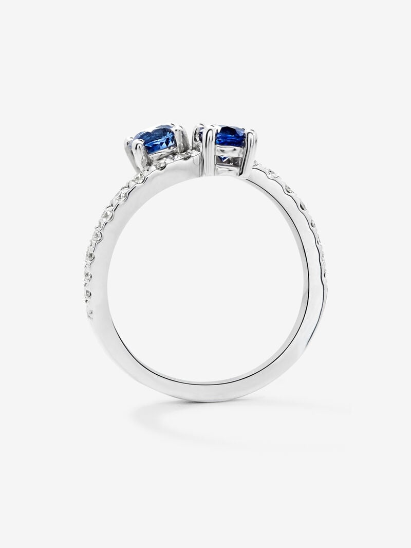 You and I of 18k White Gold with Zafiro and Diamond image number 4