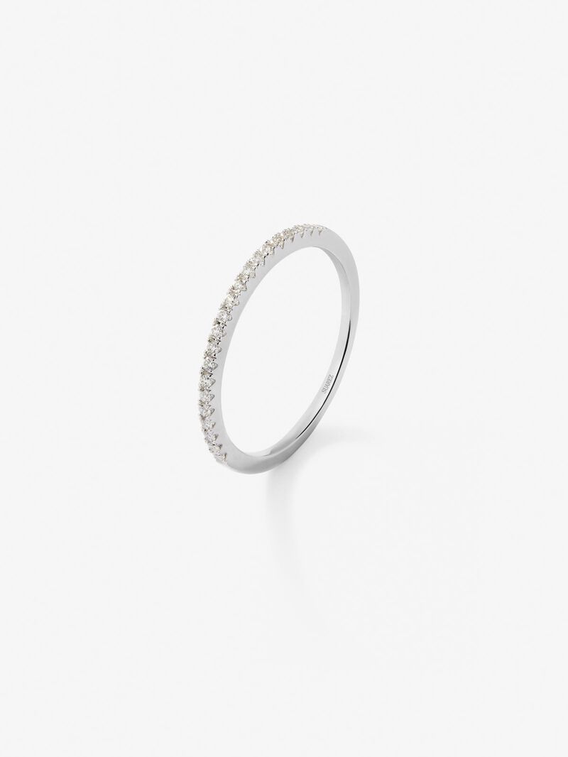 18K white gold medium engagement ring with diamonds image number 0