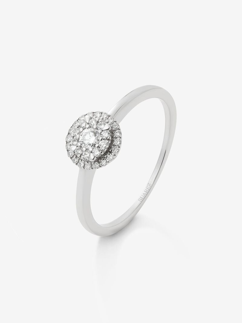 18K white gold ring with 31 brilliant-cut diamonds with a total of 0.19 cts image number 0