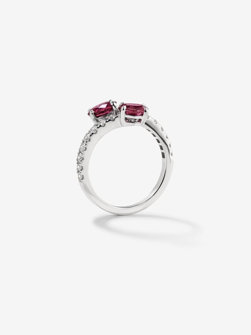 You and I 18k White Gold Ring with 1.38 cts and white diamonds in 0.45 cts image number 4