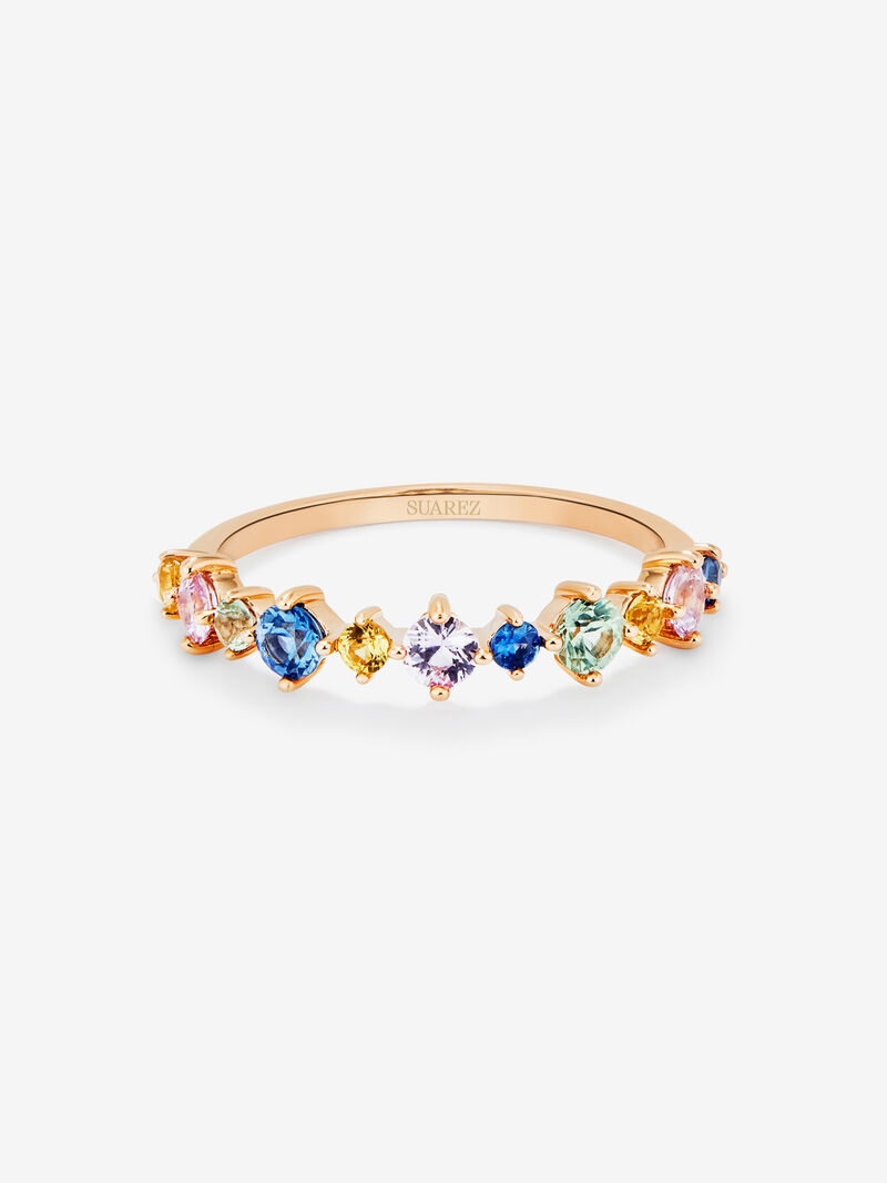 18K Rose Gold Ring with Multicolor Sapphire image number 2