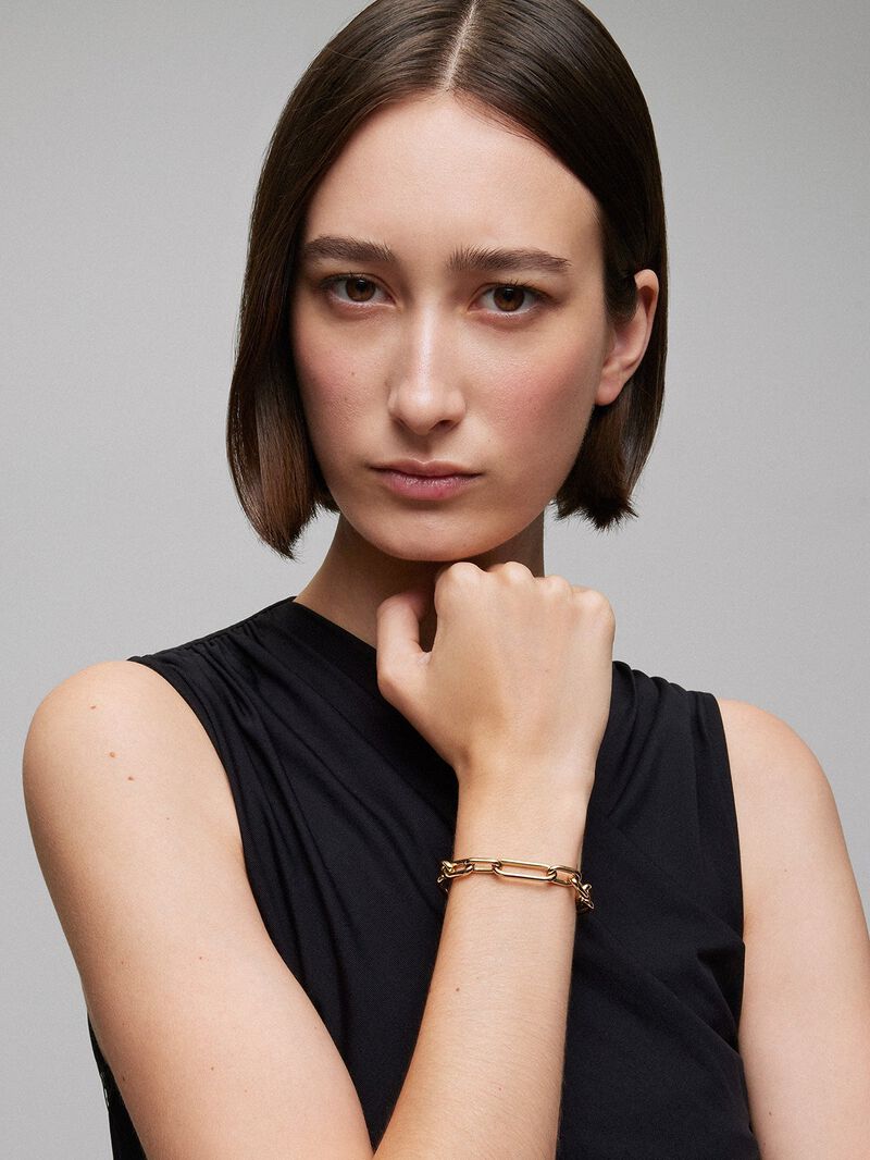 Large link bracelet in 18K yellow gold image number 0