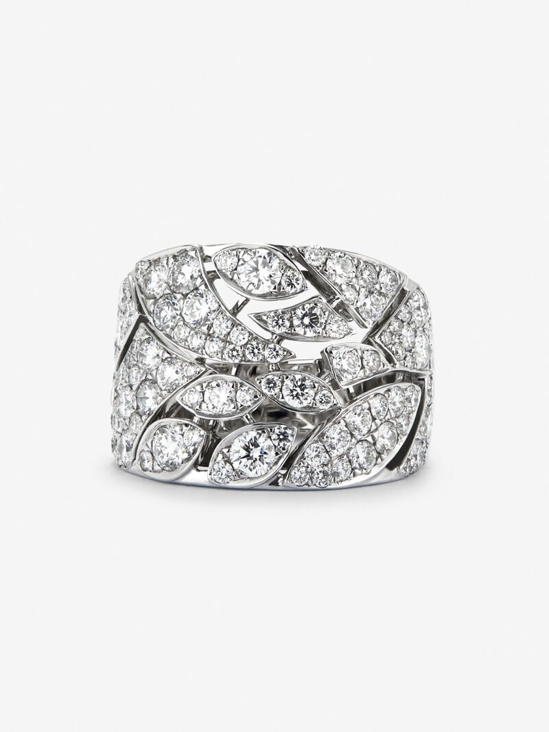 18K white gold ring with 92 brilliant-cut diamonds with a total of 3.1 cts image number 2