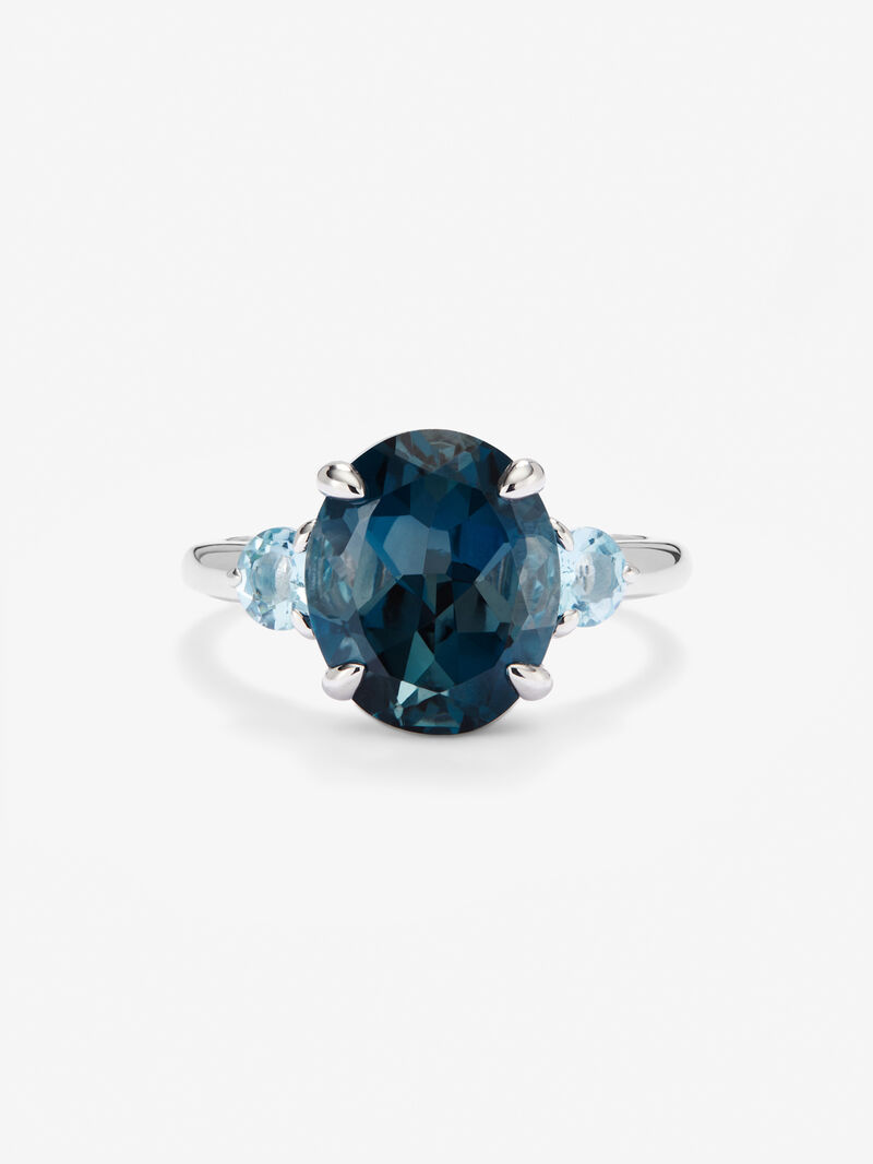 925 Silver Tiego Ring with London Blue Top image number 2